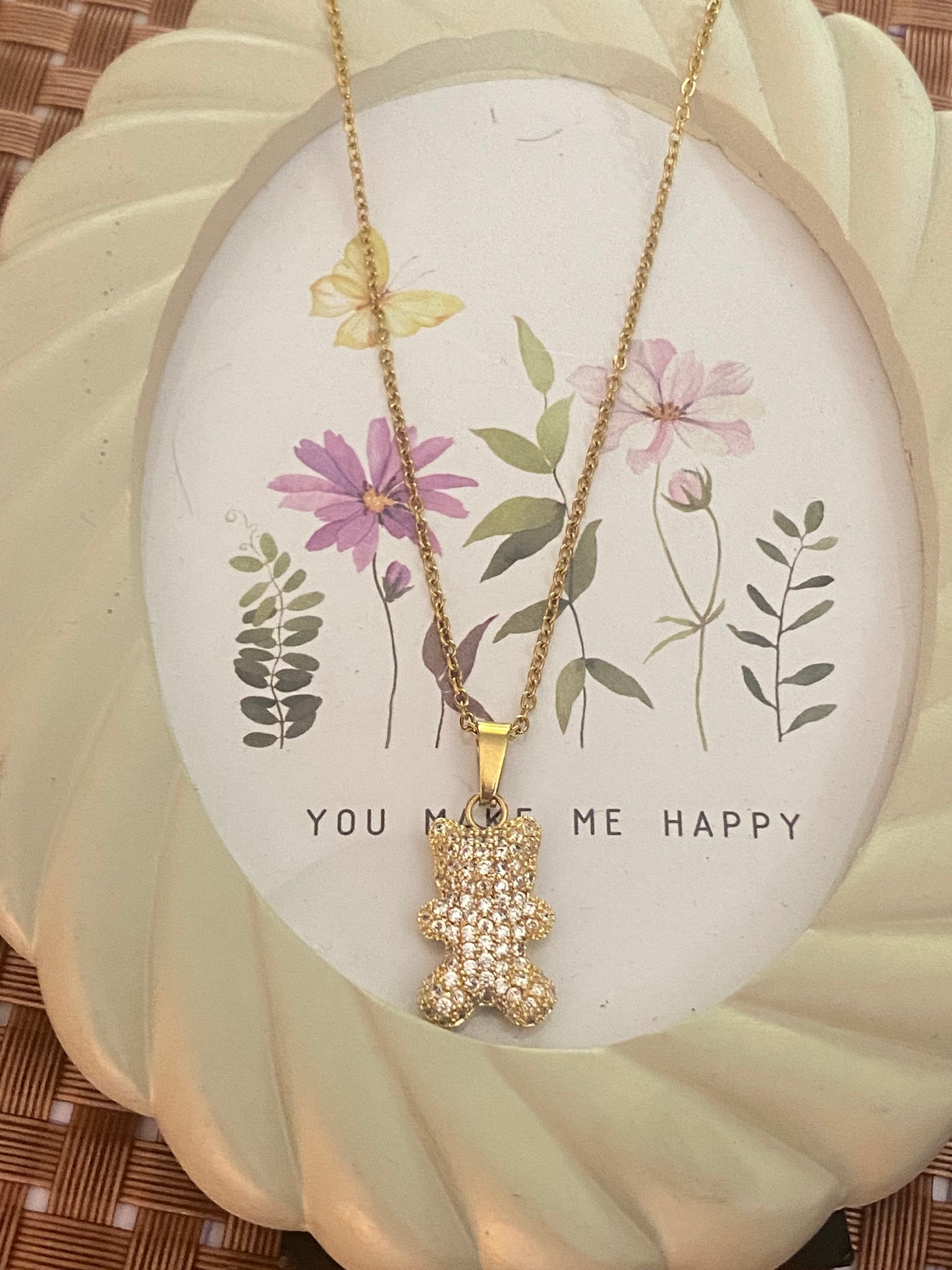 Collier ourson strass