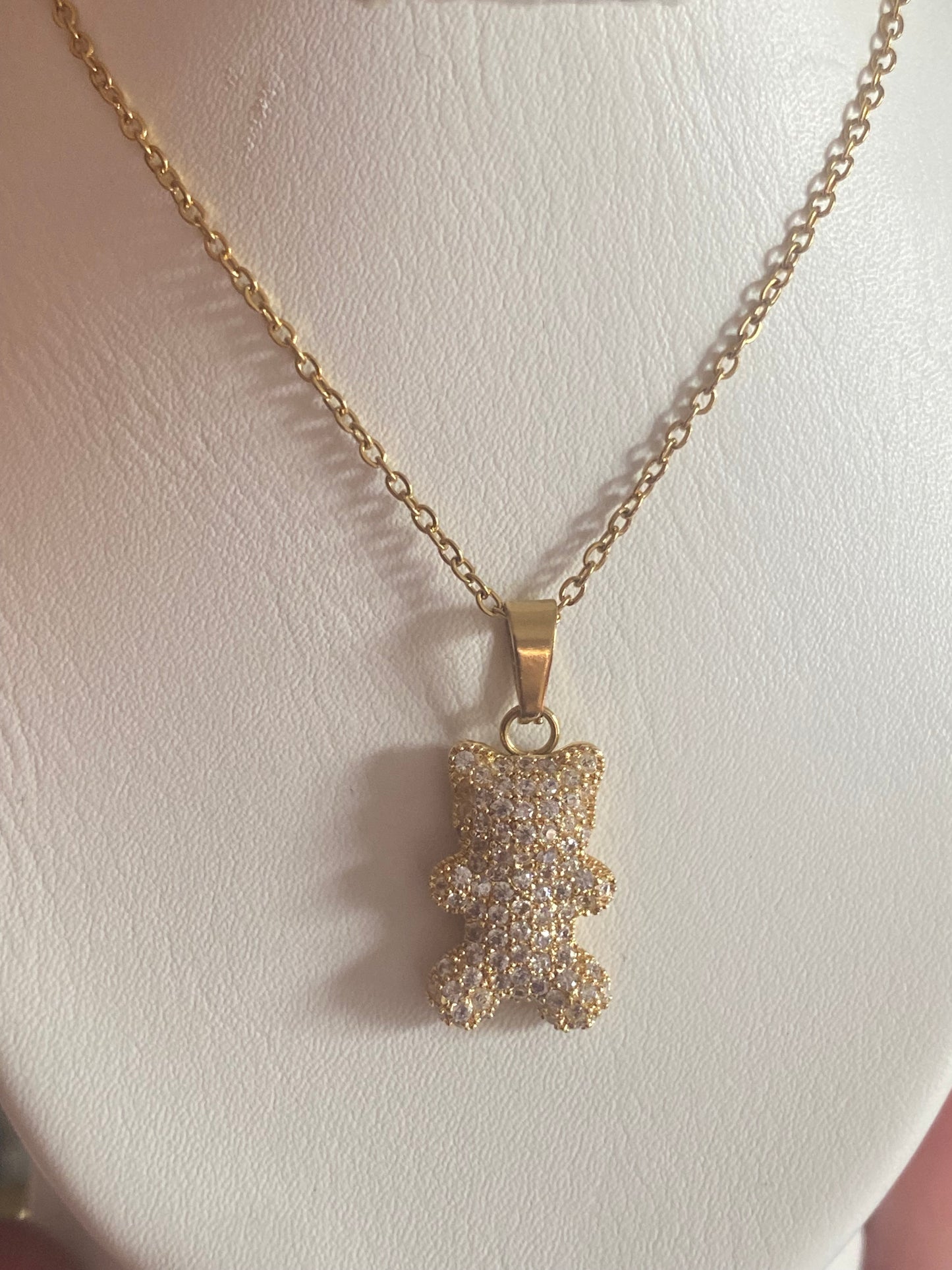 Collier ourson strass