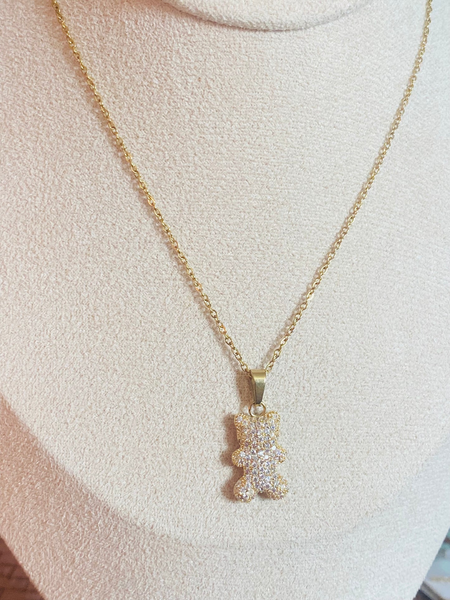 Collier ourson strass