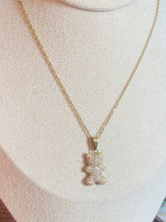 Collier ourson strass